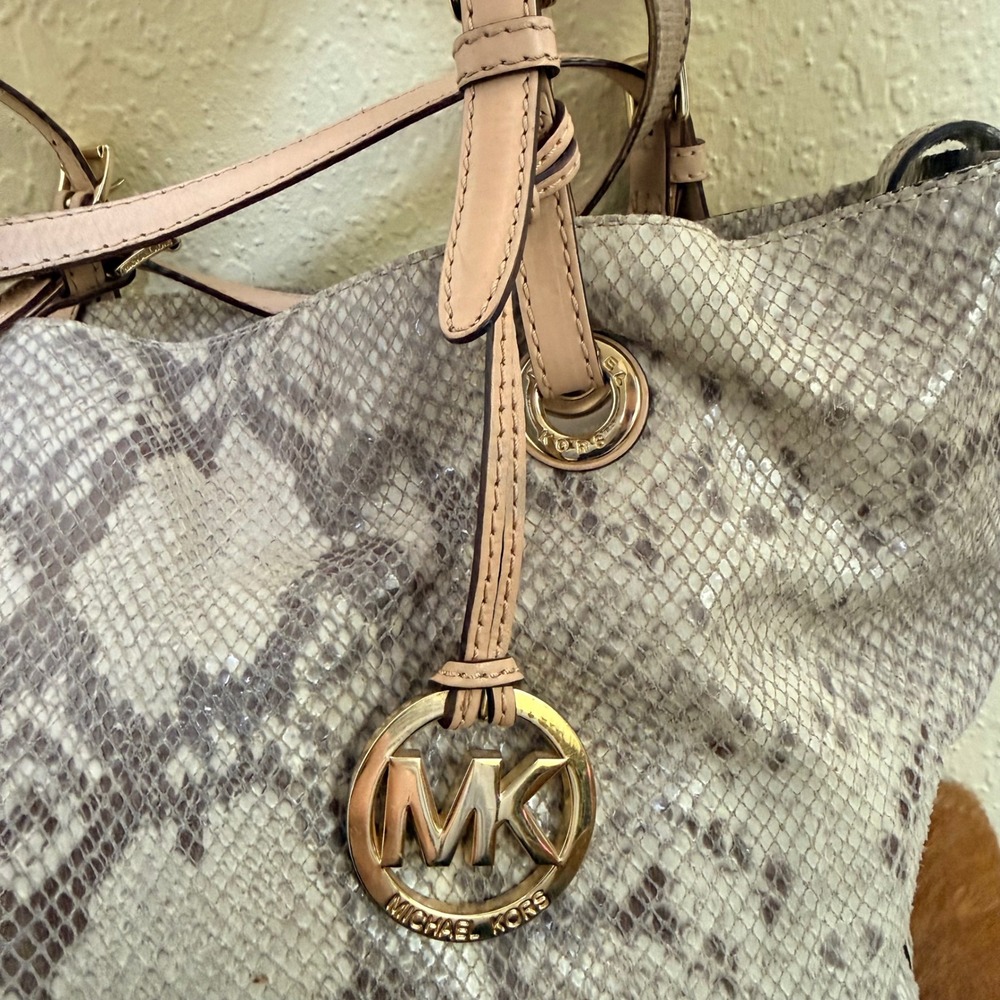 Michael Kors Python Leather Jet Set Tote Hobo Sho… - image 3